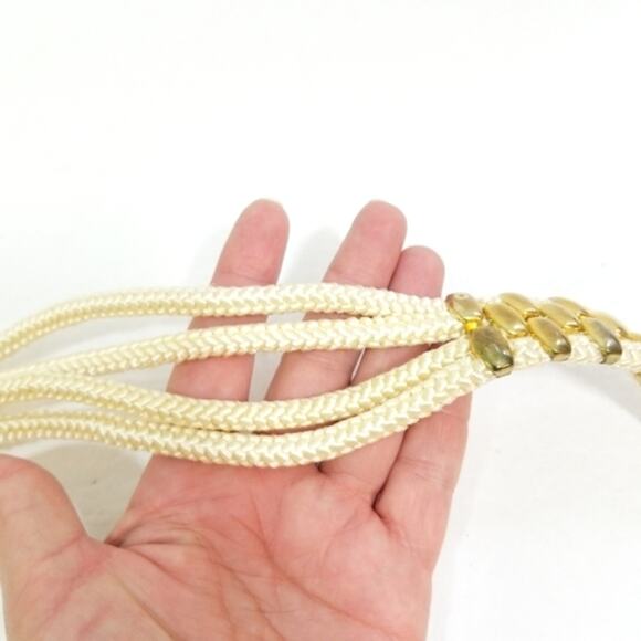 Vtg 80s cloisenne floral silk rope stretch belt main image 5